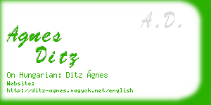 agnes ditz business card
